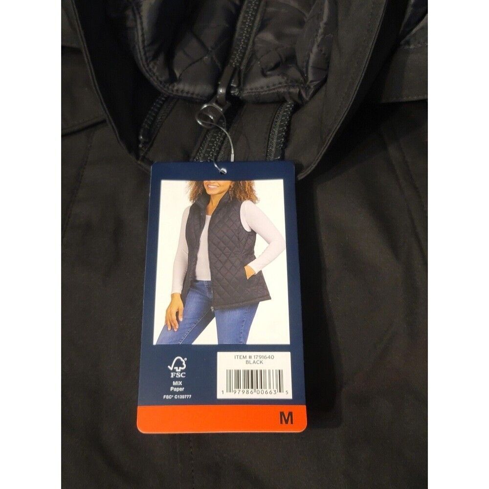 Lands' End Women's M 3-in-1 Systems Jacket w/ Removeable Puffer Vest Black NWT - Picture 10 of 10